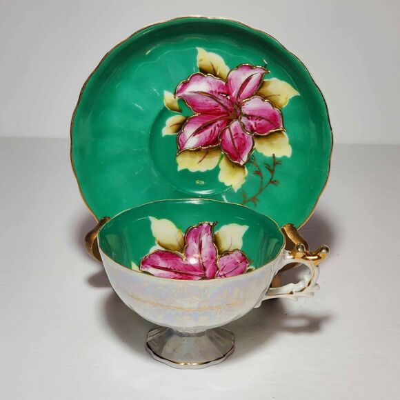 Teacup and Saucer Pink Flower Vintage - Picture 10 of 10